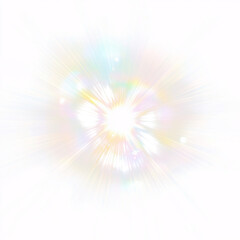 Fototapeta premium sunlight special lens flare light effect on transparent & white.