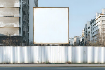 Obraz premium Blank Billboard in Urban Setting: A Minimalist Cityscape