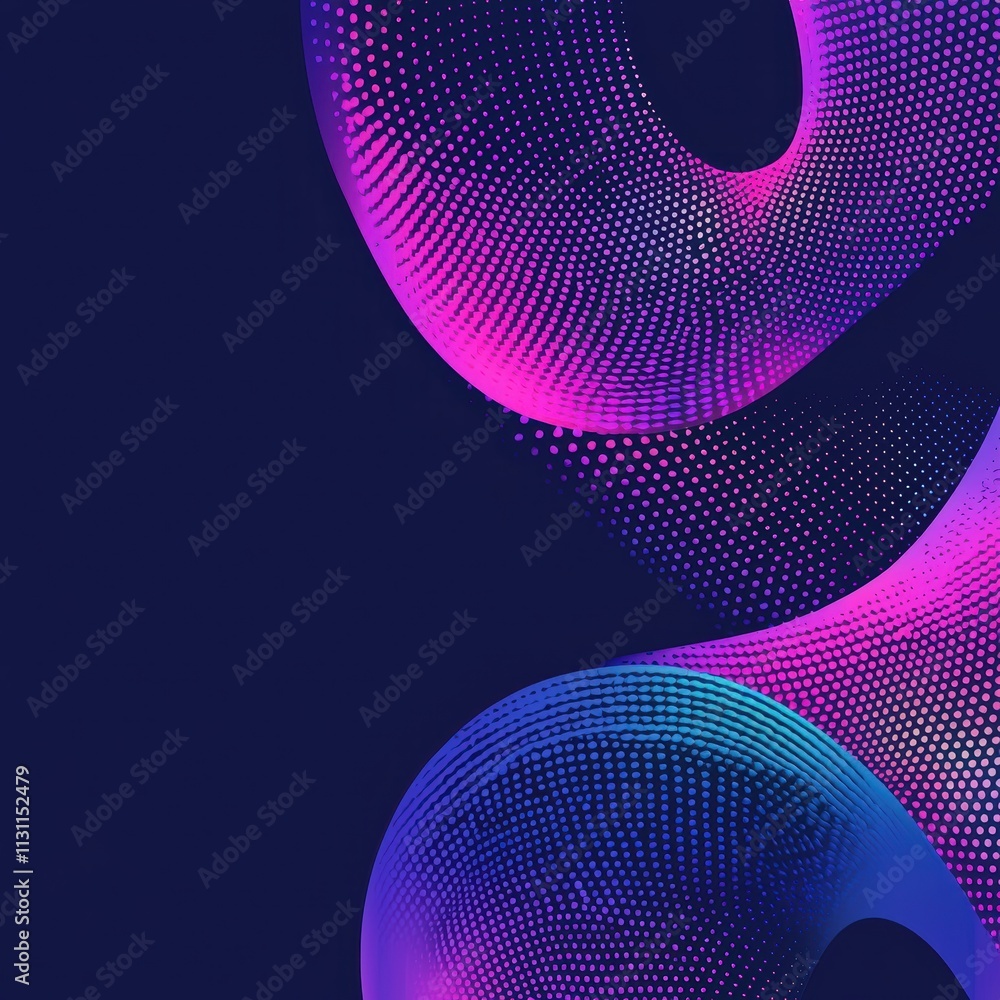 Aufkleber a vibrant abstract design featuring smooth curves in shades of purple and blue against a dark backgr