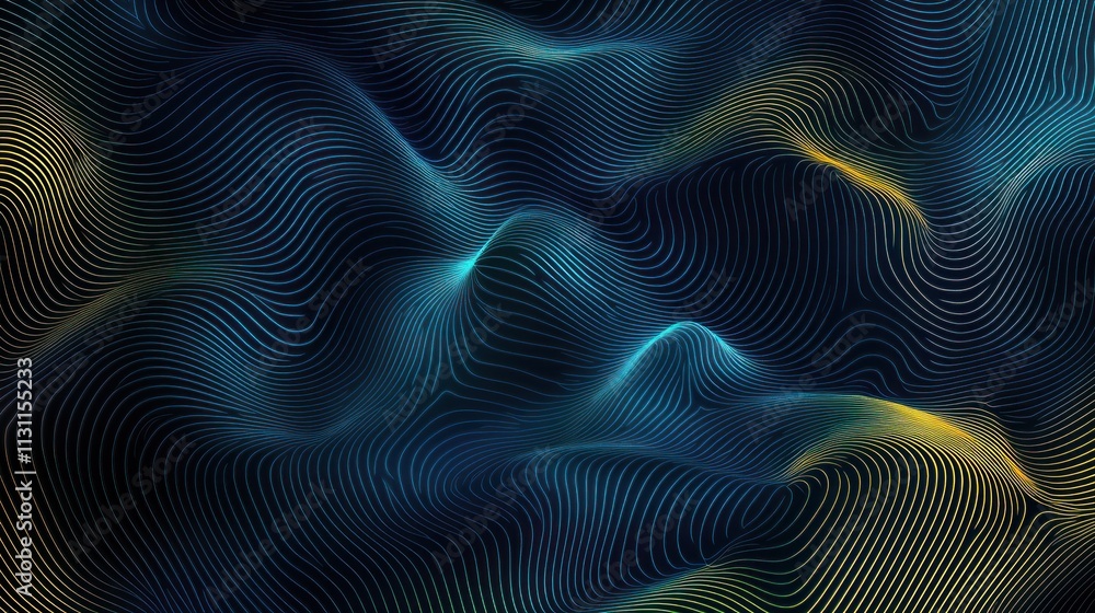 Poster Abstract waves of color and lines creating a dynamic, flowing visual texture.