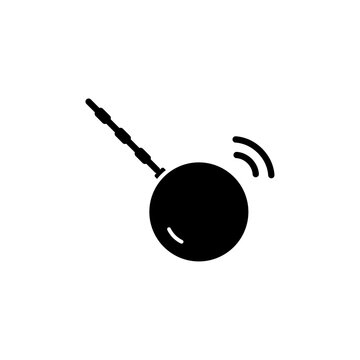 recommend clip art: Demolition ball icon Isolated flat vector in outline