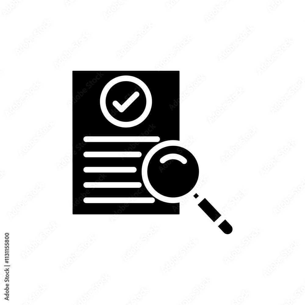 Poster document verification icon isolated flat vector in outline