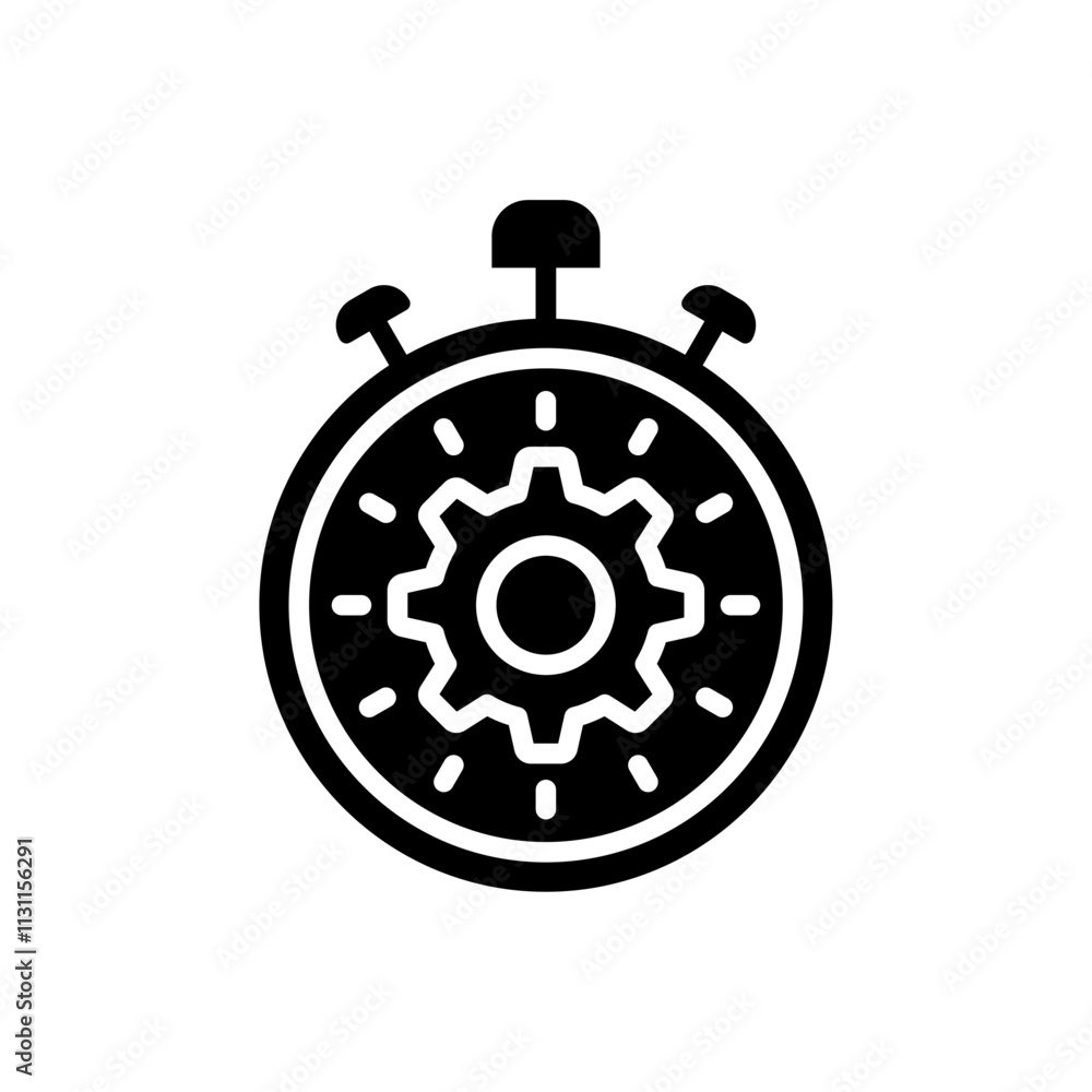 Poster fast processing icon isolated flat vector in outline