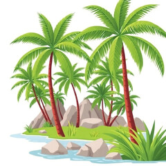 Obraz premium tropical island with palm trees