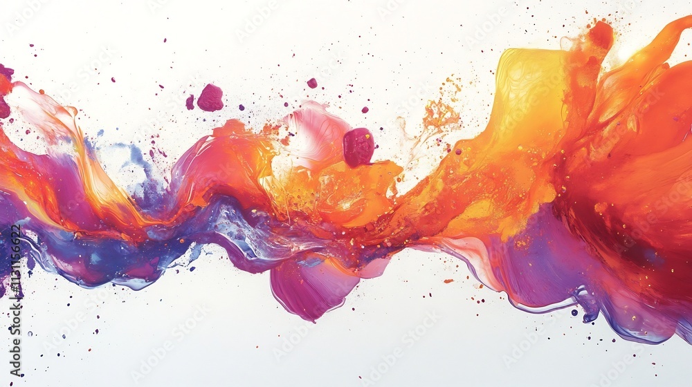 Poster an abstract dynamic and visually striking image featuring a mesmerizing explosion of colorful shimme