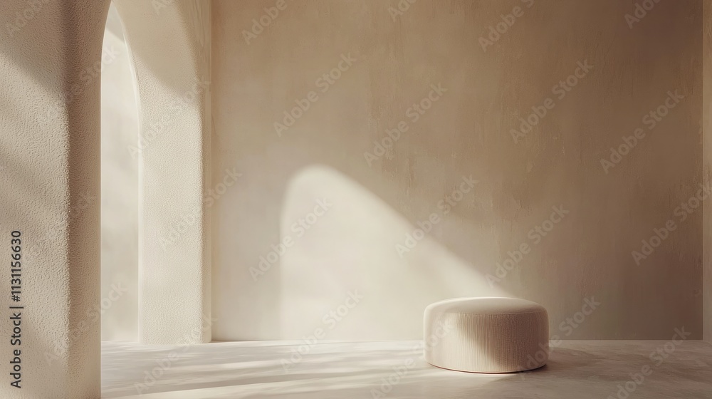 Poster Minimalist studio backdrop with soft lighting. 