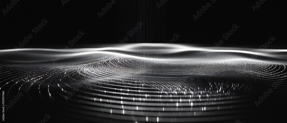 Poster rhythmic pulses of light harmonious patterns in motion capturing the essence of sound through captiv