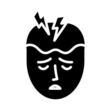 black head with lightning headache clip art preview
