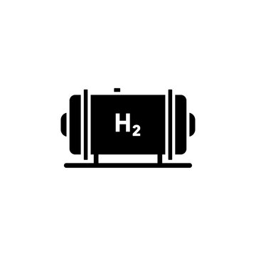 recommend clip art: Hydrogen gas tank icon Isolated flat vector in outline