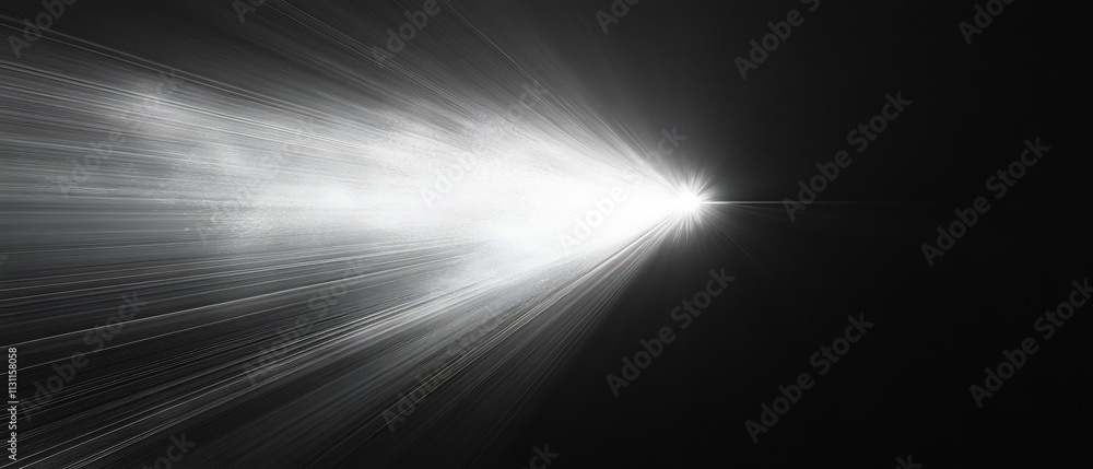 Poster projected beams of light bursting forth with radiant energy and luminosity against a dark shadowy ba