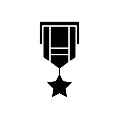 Military medal icon Isolated flat vector in outline