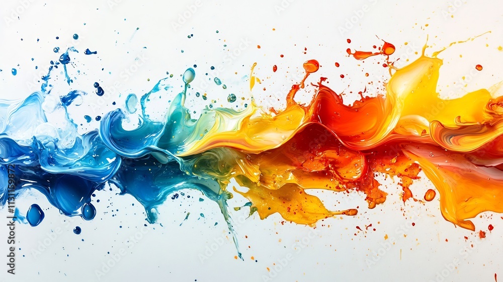Aufkleber captivating abstract composition featuring dynamic splashes of vibrant iridescent colors with mesmer