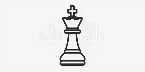 Fototapeta premium Chess Queen Icon Set - Modern Minimalist Game Piece Collection