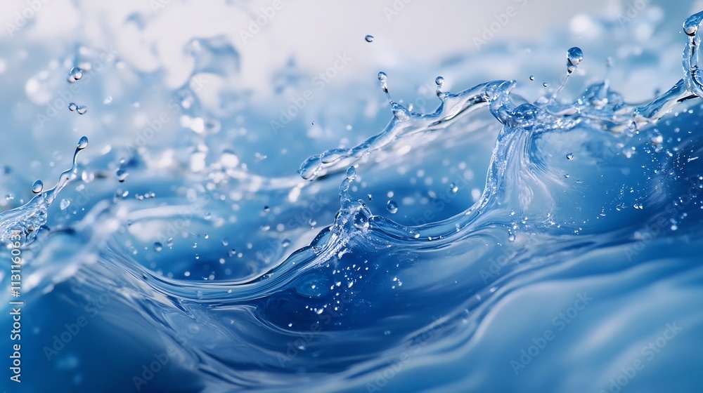 Poster elegant ice cubes creating vibrant splash ripples in a frozen liquid motion droplets frozen elegantl