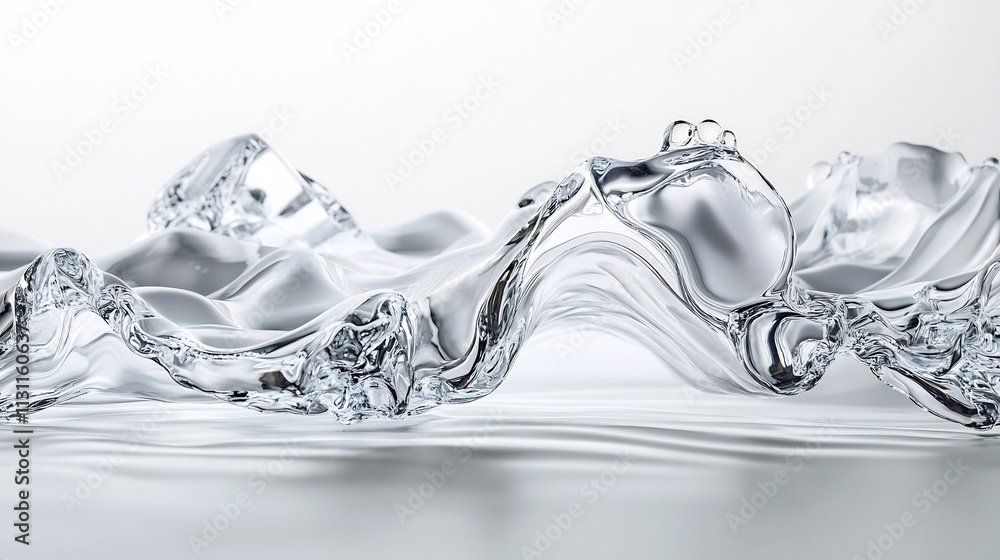 Poster captivating splashes of icy liquid dancing across a pristine surface creating a mesmerizing display 