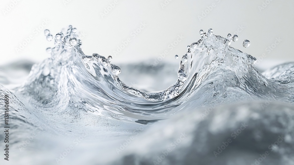 Poster mesmerizing image showcasing the captivating interplay of water ice and light frozen droplets create