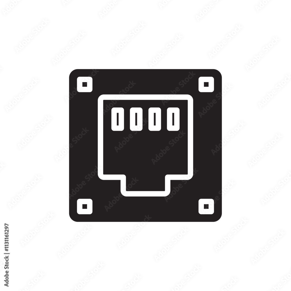Poster tcp icon isolated flat vector in outline