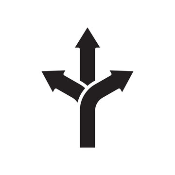 recommend clip art: Three directions icon Isolated flat vector in outline