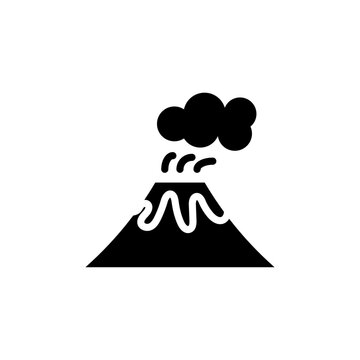 recommend clip art: Volcano eruption icon Isolated flat vector in outline