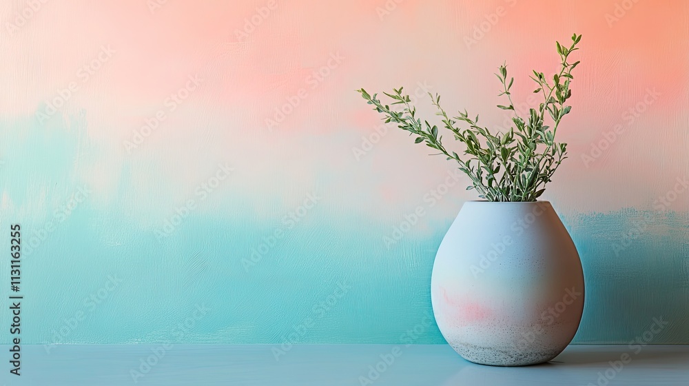 Aufkleber a minimalist gradient with soft peach fading into light mint, creating a stylish and soothing contem