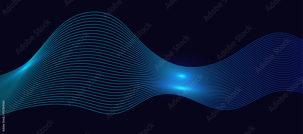 Aufkleber abstract background with flowing particles. digital futuristic and technology wallpaper. vector illu