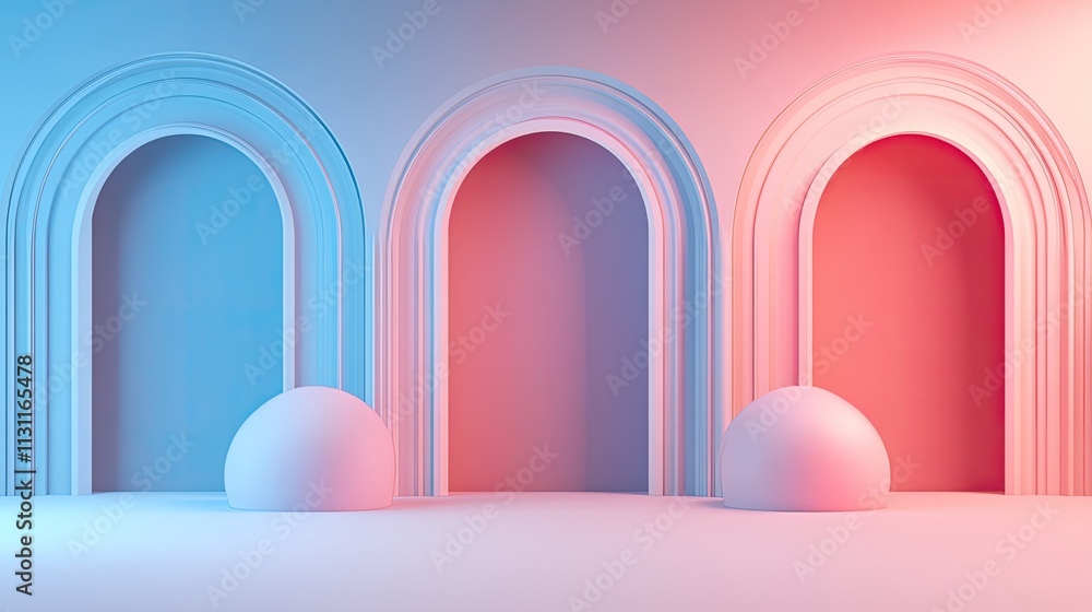 Poster a smooth gradient blending soft pastel hues of pink and blue, creating a serene and modern minimalis