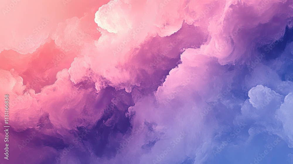 Poster Abstract design featuring overlapping layers in muted gradients, creating a sense of depth and serene beauty.