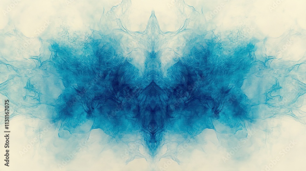 Poster abstract design with symmetrical, thin lines over a gradient canvas, exuding elegance and artistic s