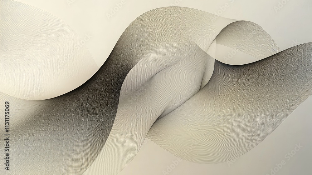 Poster minimalist abstract lines forming a geometric design on a solid gradient background, evoking eleganc