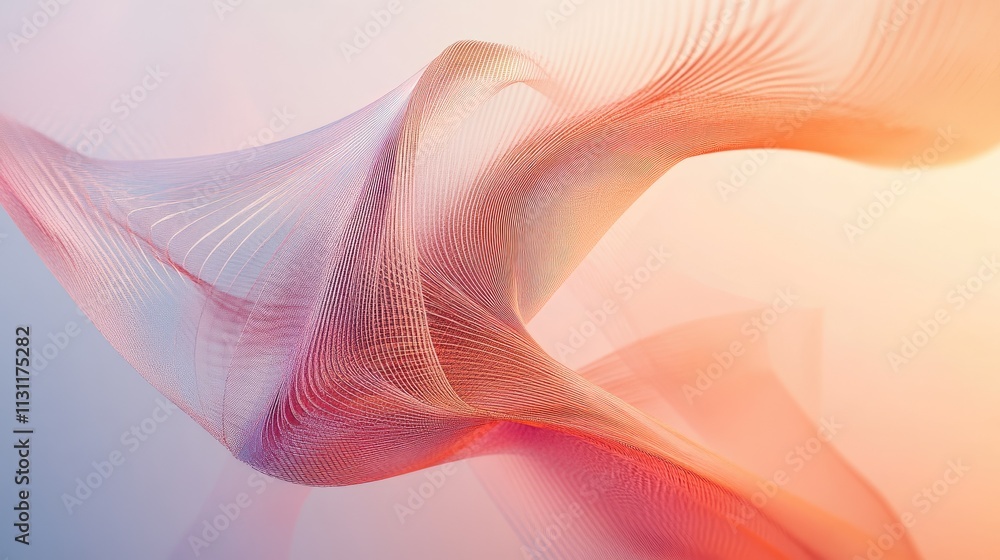 Poster minimalist abstract lines forming a geometric design on a solid gradient background, evoking eleganc