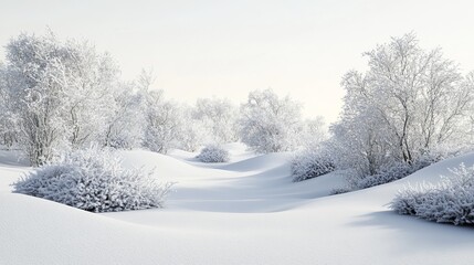 Obraz premium Snow landscape on white background 