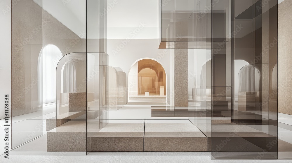 Poster soft, transparent layers blending seamlessly into one another, evoking a sense of calm and visual ha