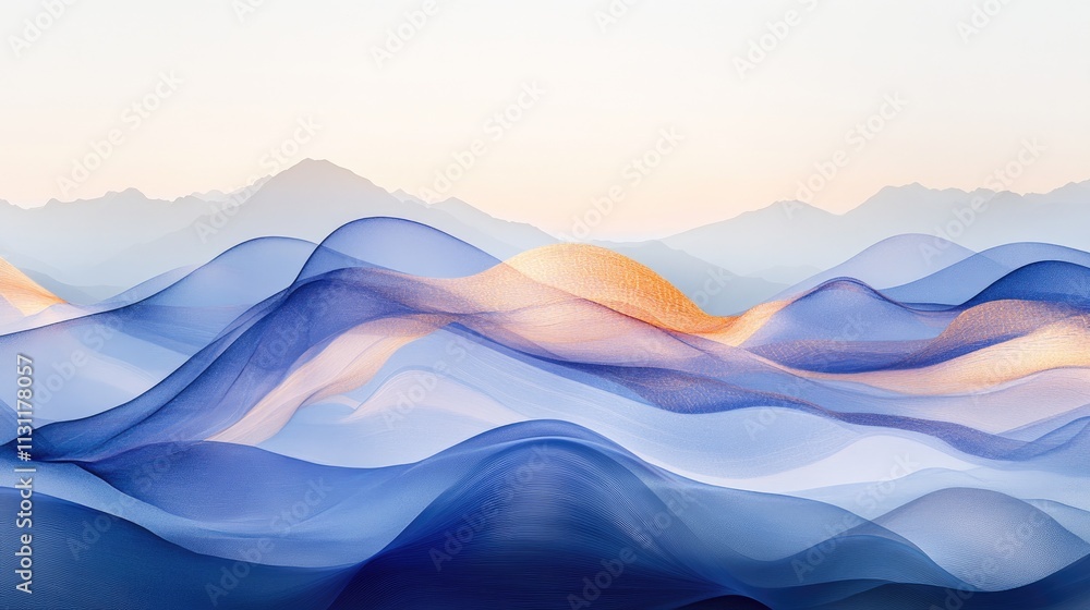 Poster soft, transparent layers blending seamlessly into one another, evoking a sense of calm and visual ha