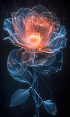 A Kirlian Rose in Laser Light
