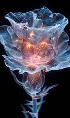 A Kirlian Rose in Laser Light
