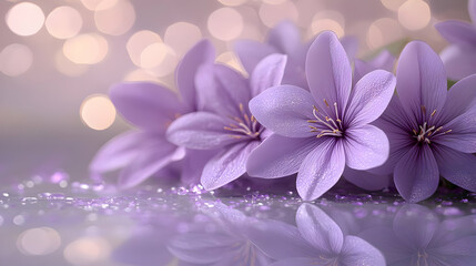 Obraz premium Glossy Lavender Background with Soft Reflections for Feminine Empowerment and Leadership Concept
