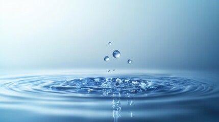 Minimalist Soft Water Drop on Serene Background