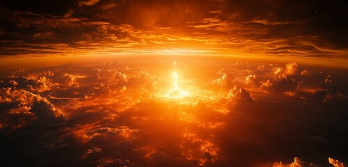 Obraz premium Aerial View of a Dramatic Flare-Up in the Atmosphere, High Definition Capture