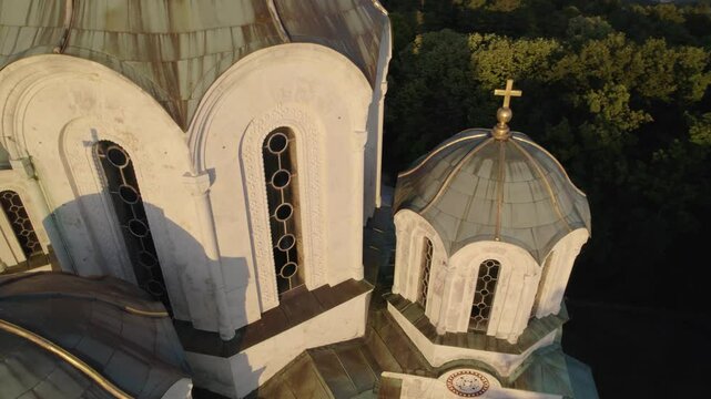 aerial view on the orthodox monastery Oplenac in Serbia