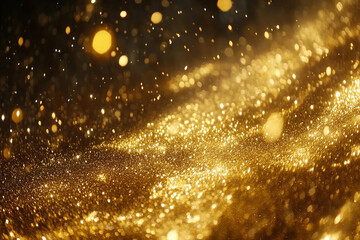  Radiant Gold Glitter Background: Perfect for Creating a Magical New Year and Christmas Atmosphere with Shimmering Lights and Festive Sparkle