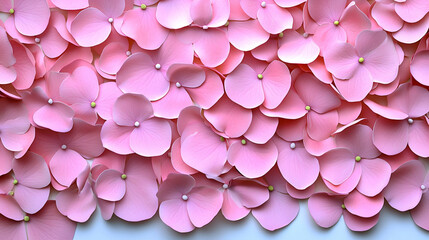 Obraz premium A vibrant arrangement of delicate pink petals, creating a soft and inviting texture, perfect for decoration or floral designs.