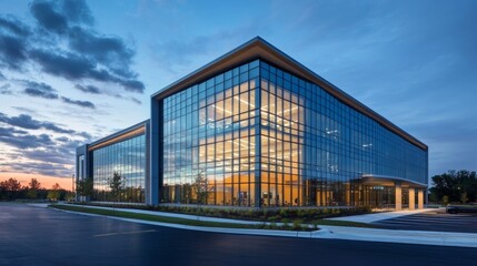 Obraz premium large office building on a sunset