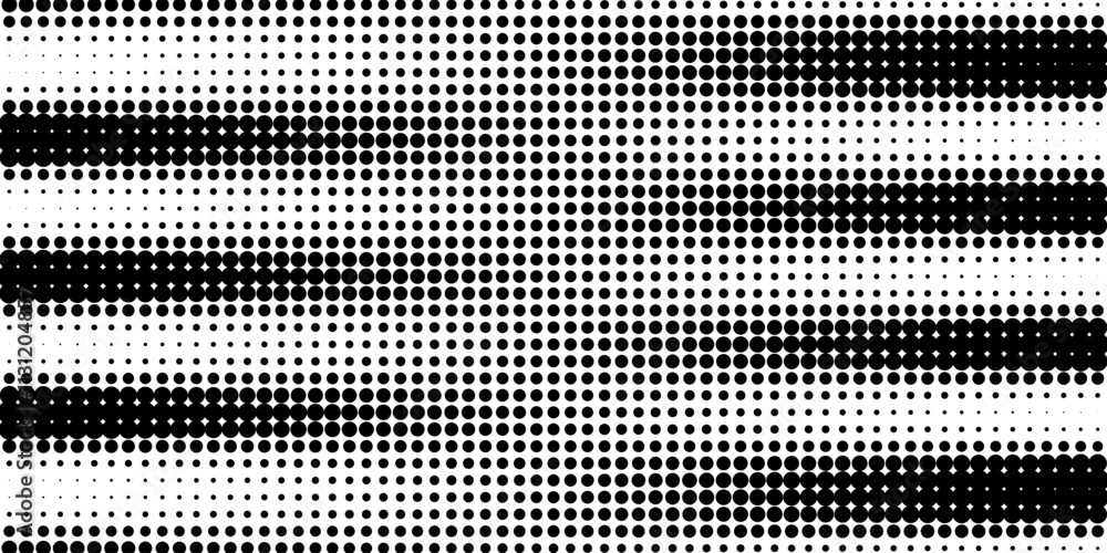 Poster black and white dotted pattern with gradient transition
