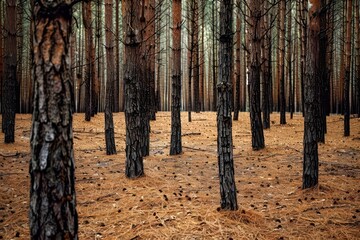 Harmony with Nature. Tranquil woodland scene featuring a group of people enjoying the peaceful surroundings.