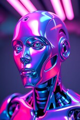 3d render of a human cyborg robot