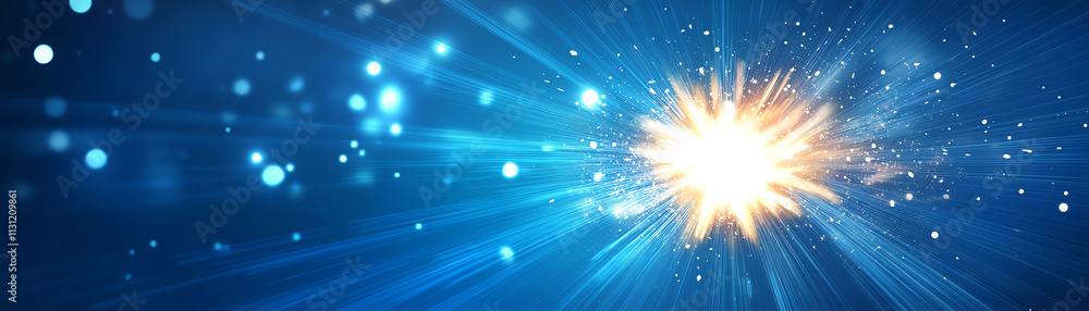 Poster a vibrant explosion of light creating a dynamic and energetic atmosphere.