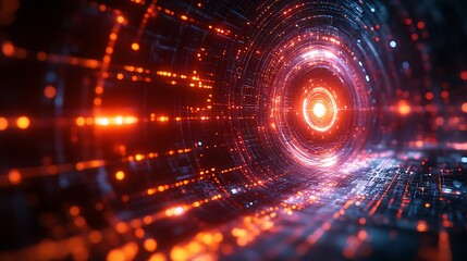 Obraz premium Futuristic vibrant digital interfaces glow with innovative technology driven elements images