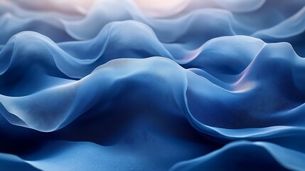 Obraz premium Gentle fluid waves in pastel blue and pink abstract patterns