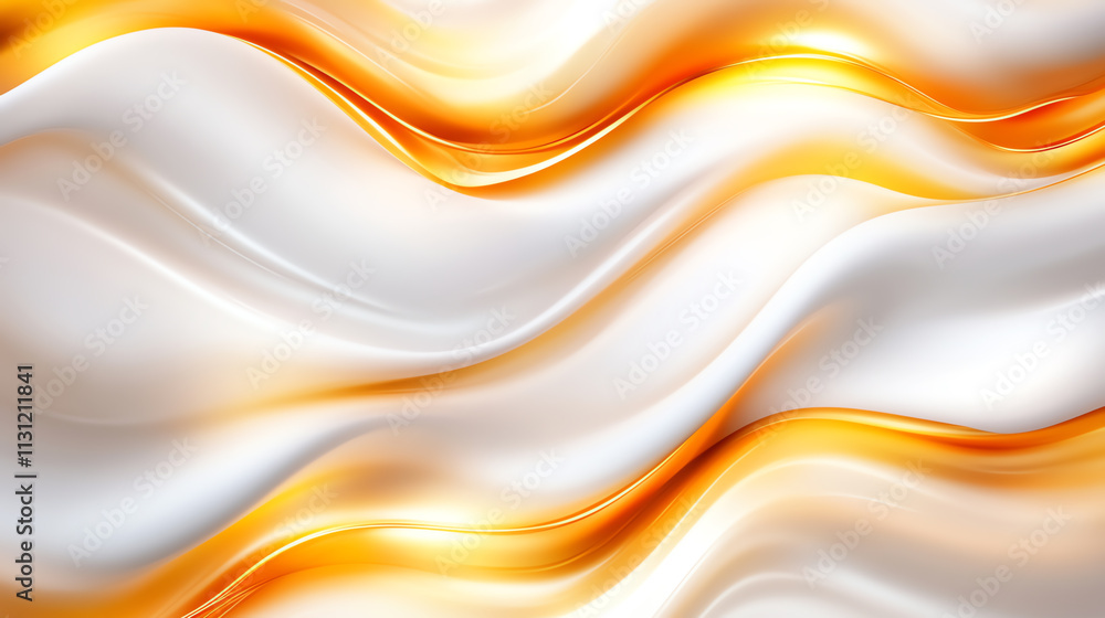 Poster Abstract wave pattern in white and orange tones for creative design projects.