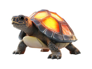 Fototapeta premium Realistic 3D Turtle with Light Shell on Transparent Background